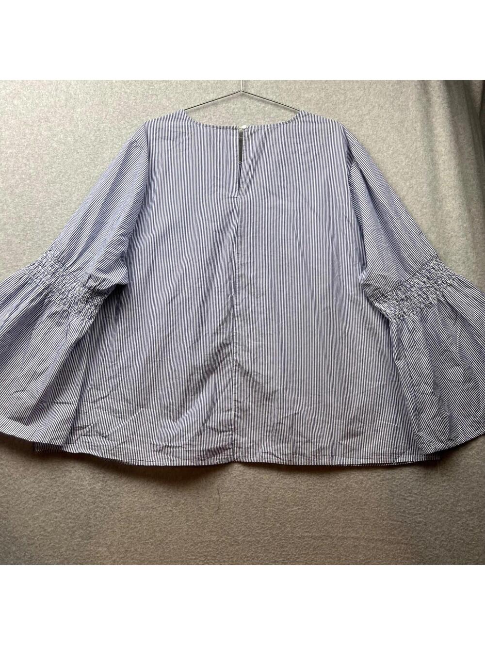 BeachLunchLounge Womens Blouse Plus 3X Bell Sleeve Top Nautical Causal - Picture 5 of 10